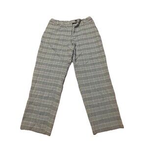 Calvin Klein Women’s Modern Fit Dress Pants Size 8 Gray Plaid Check Trousers